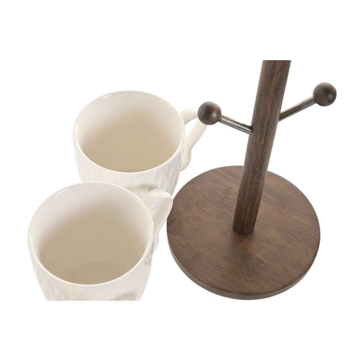 Mug Home ESPRIT White Dark brown With relief 350 ml