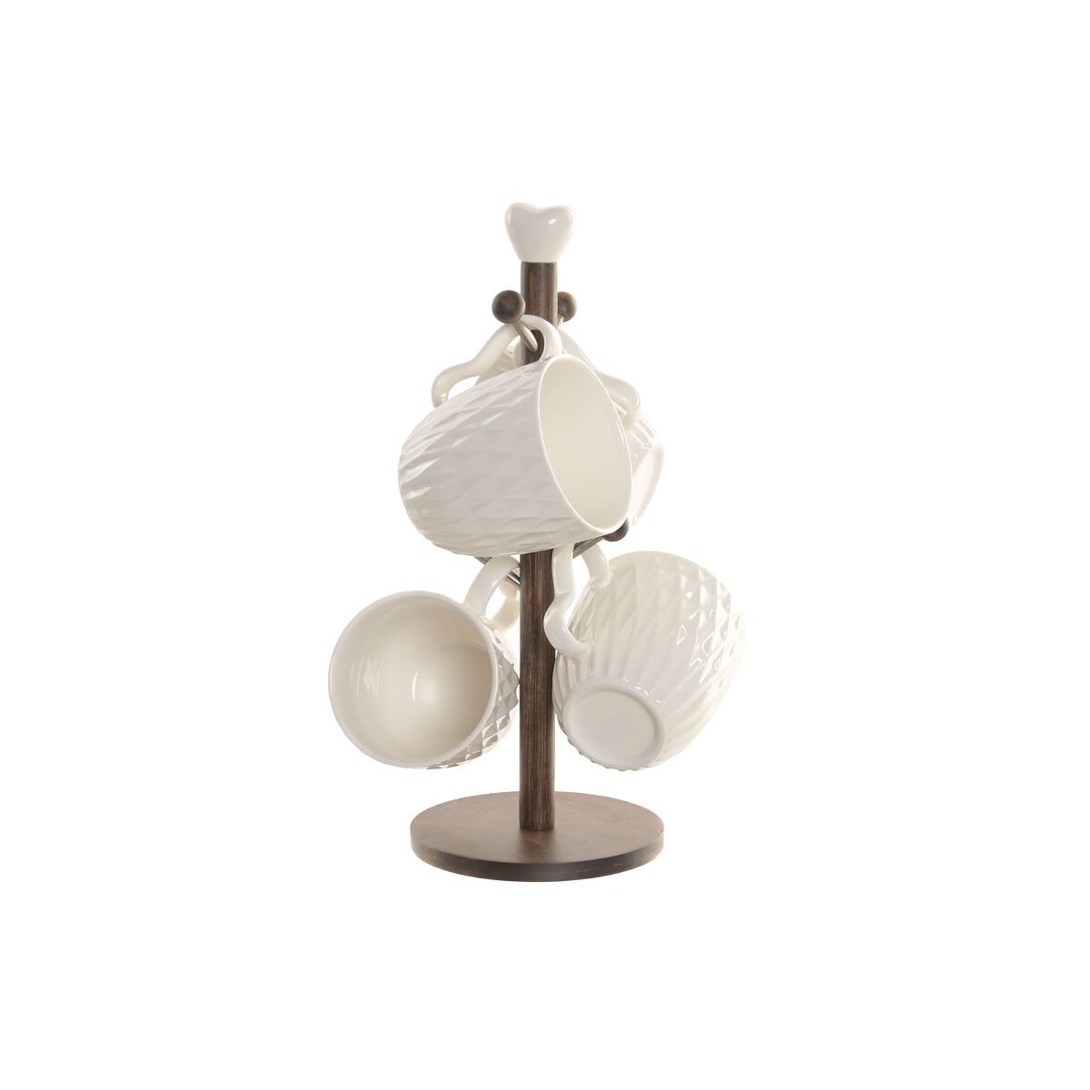 Mug Home ESPRIT White Dark brown With relief 350 ml Mug Home ESPRIT White Dark brown With relief 350 ml