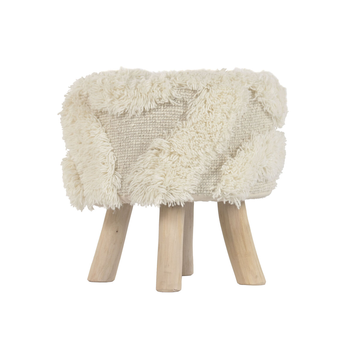Footrest Home ESPRIT Beige Boho 40 x 40 x 40 cm