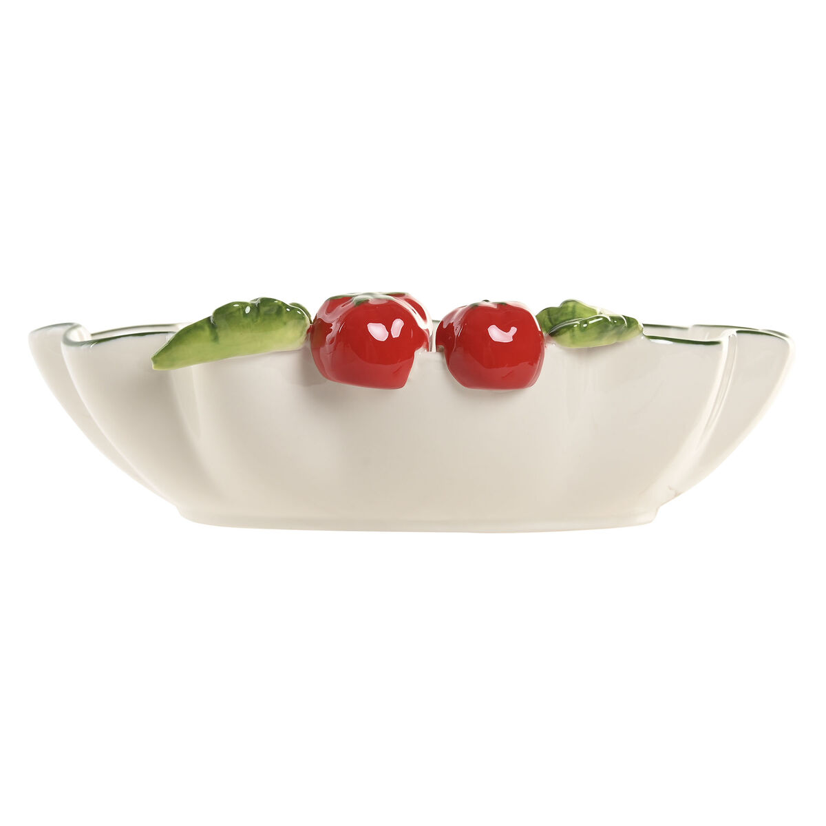 Salad Bowl Home ESPRIT White Red Green Stoneware