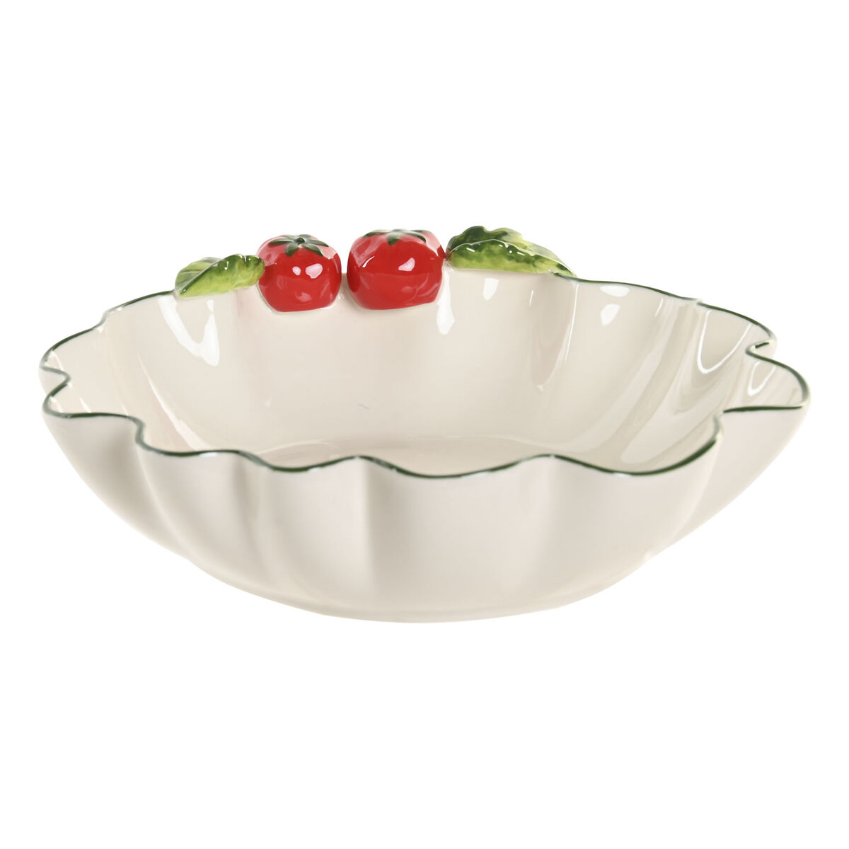 Salad Bowl Home ESPRIT White Red Green Stoneware Salad Bowl Home ESPRIT White Red Green Stoneware
