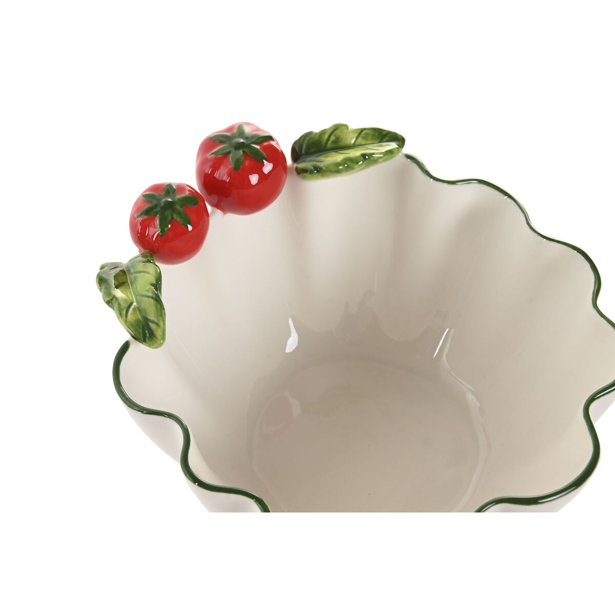 Bowl Home ESPRIT White Red Green Stoneware Mediterranean