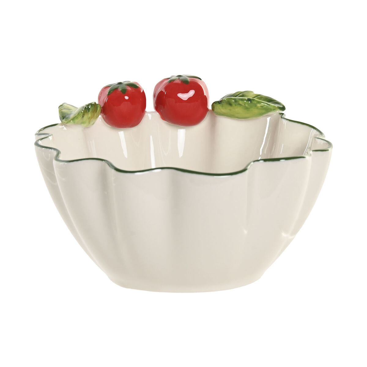 Bowl Home ESPRIT White Red Green Stoneware Mediterranean Bowl Home ESPRIT White Red Green Stoneware Mediterranean