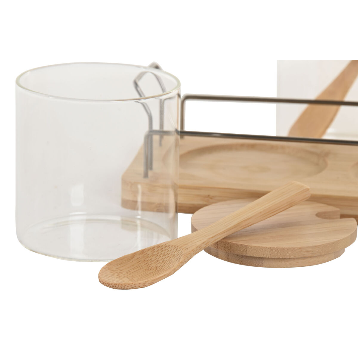 Sugar Bowl Home ESPRIT Natural Bamboo Crystal 21,5 X 10,5 X 10 CM 2 Pieces