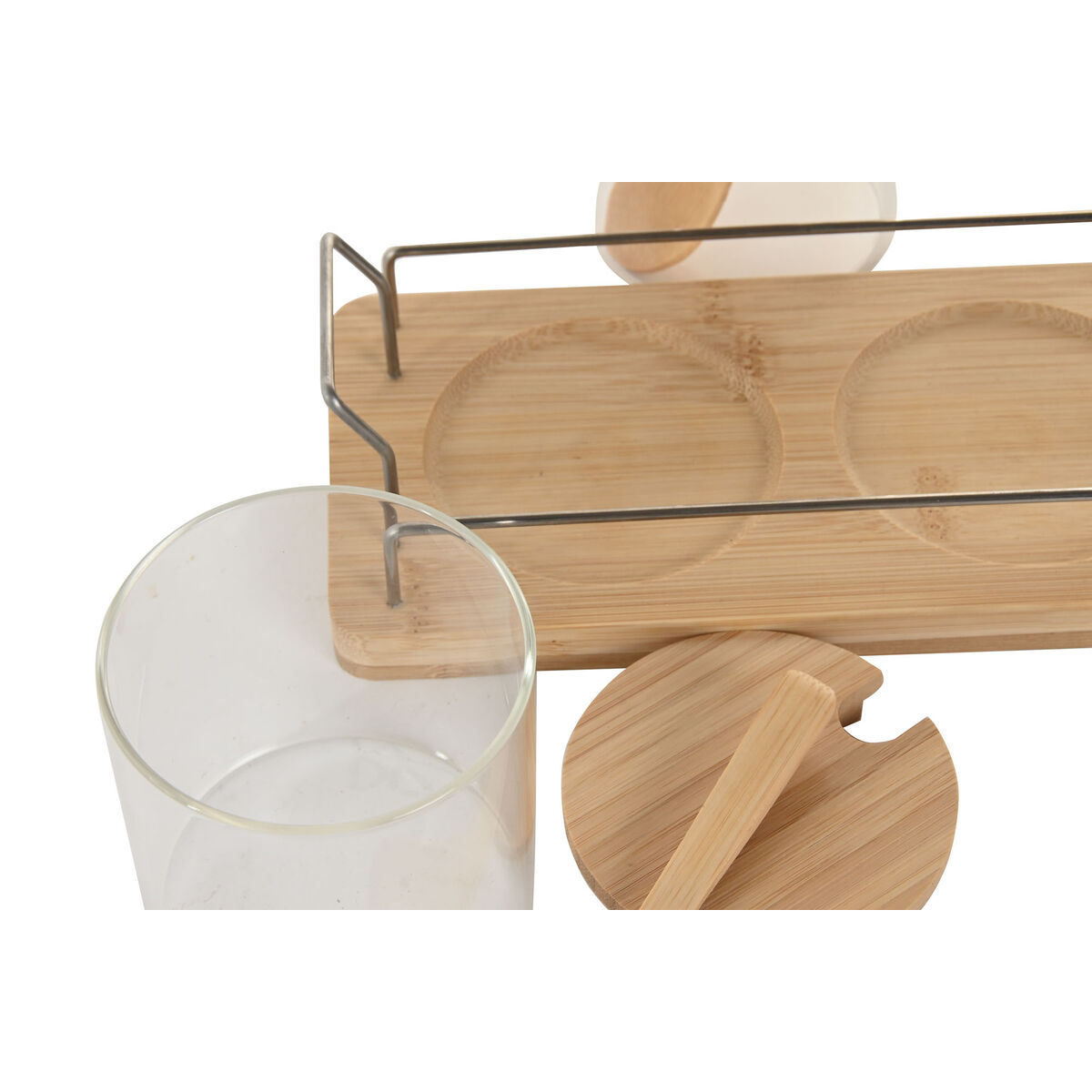 Sugar Bowl Home ESPRIT Natural Bamboo Crystal 21,5 X 10,5 X 10 CM 2 Pieces