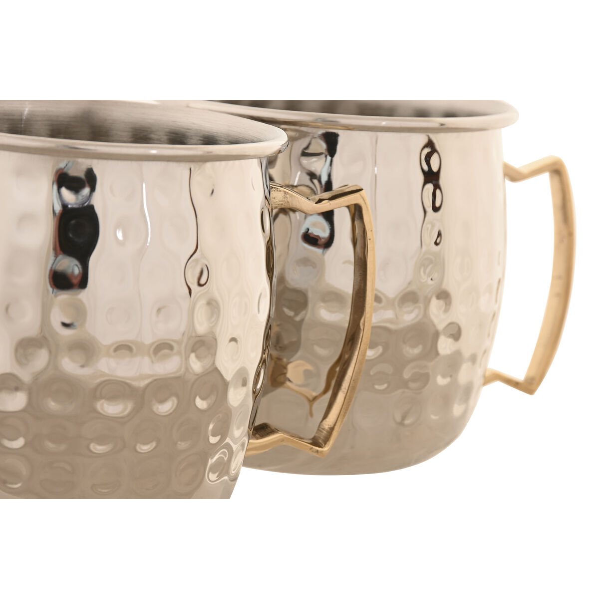 2 Piece Mug Set Home ESPRIT Golden Silver Loft 480 ml (2 Units)