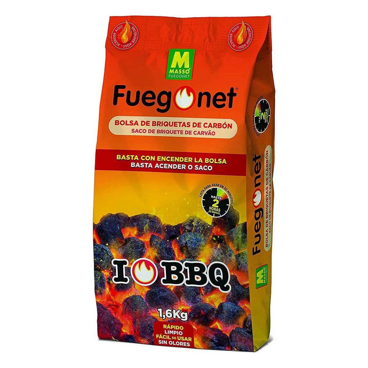 Charcoal Massó Bag instant 1,5 Kg Charcoal Massó Bag instant 1,5 Kg