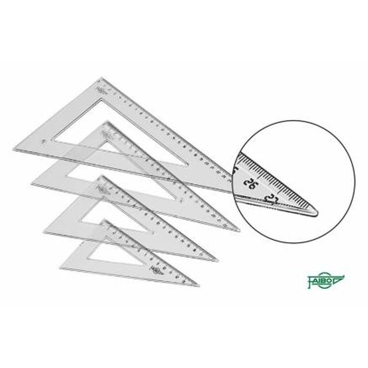 Ruler Faibo Transparent 25 cm (20 Units)