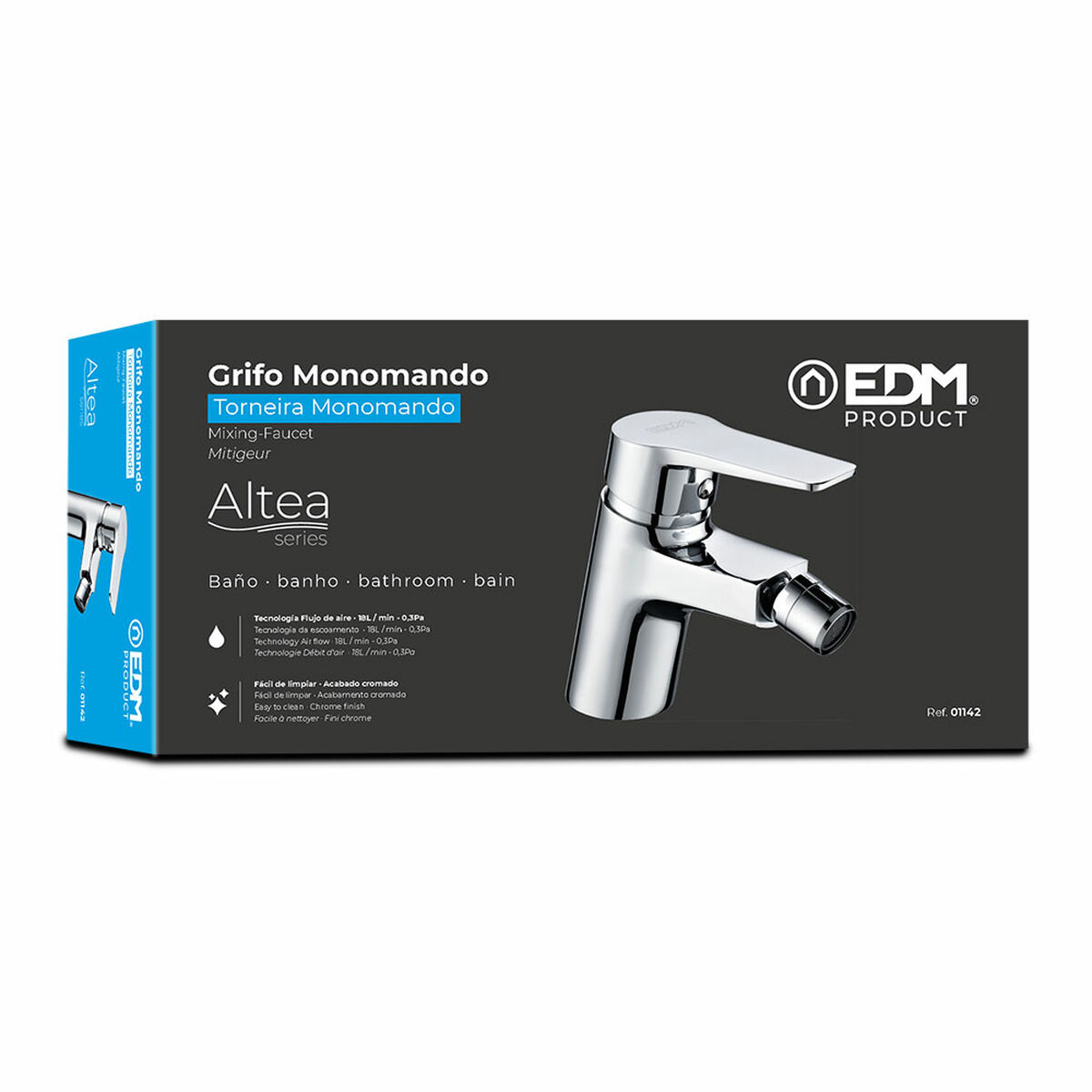Mixer Tap EDM 01142 Altea Stainless steel Brass Zinc Bidet