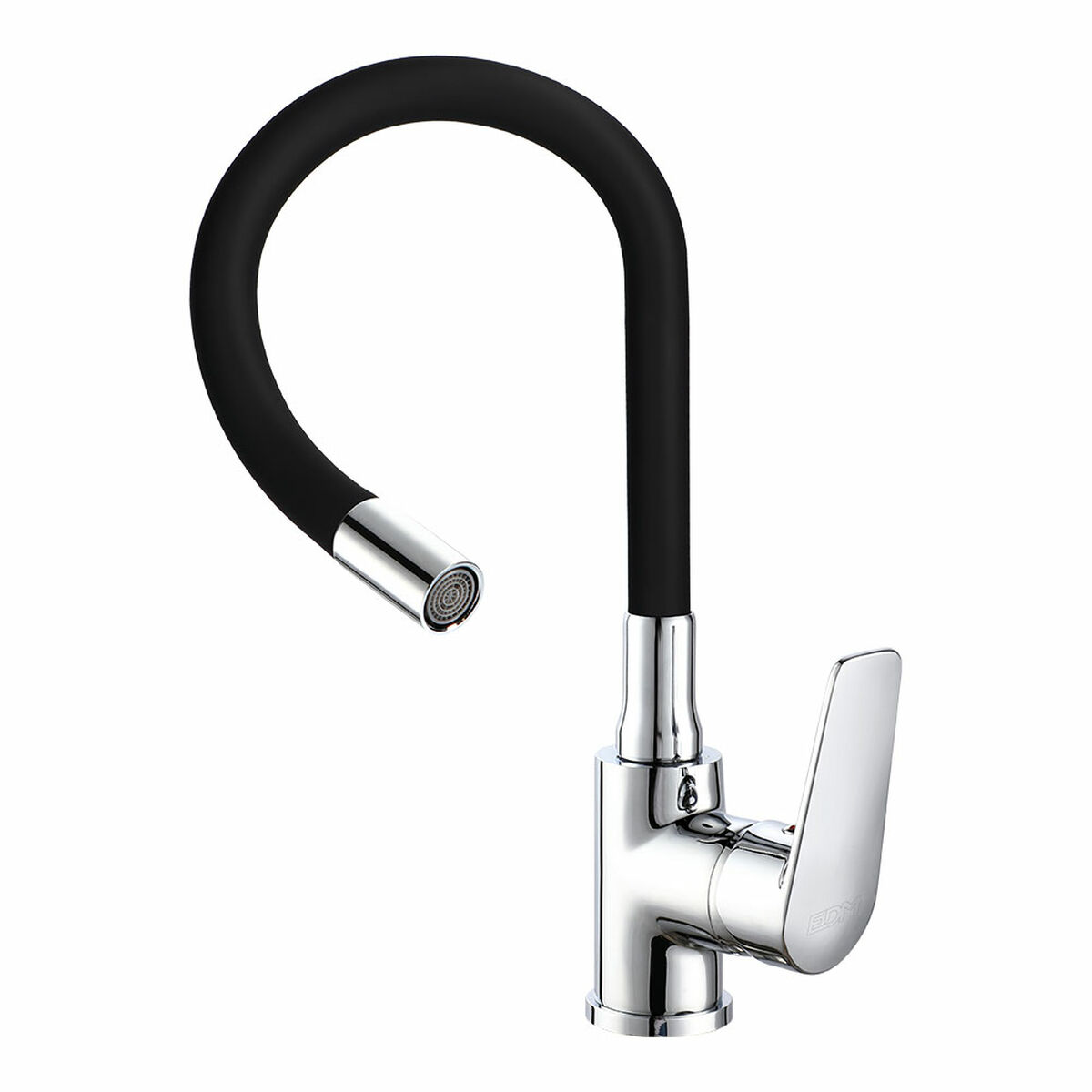 Mixer Tap EDM 01155 Baiona Black Brass Zinc Flexible Kitchen