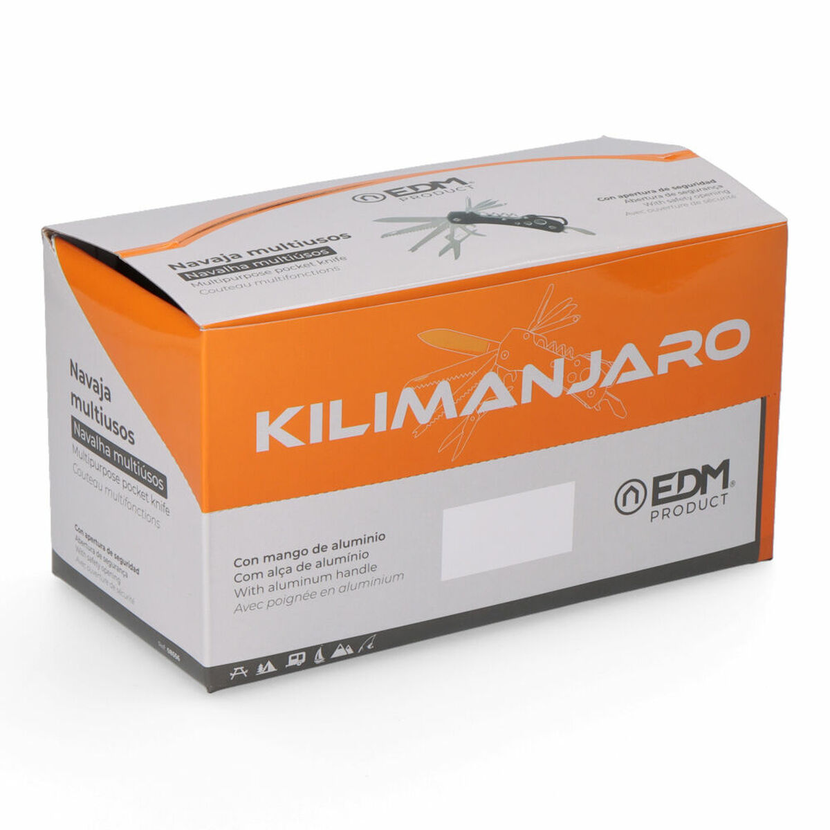 Multi-purpose knife EDM 08556 Kilimanjaro Black Snap hook