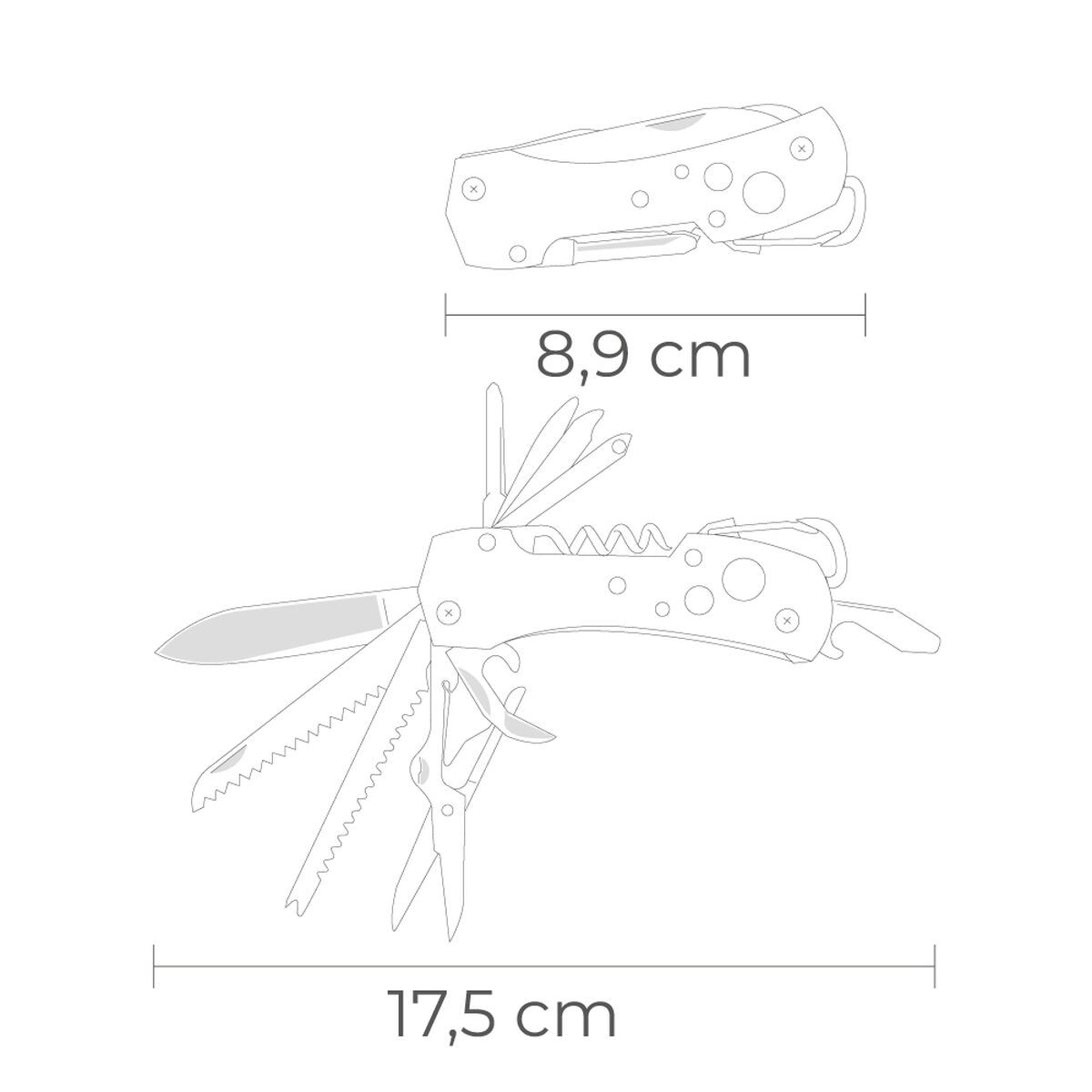 Multi-purpose knife EDM 08556 Kilimanjaro Black Snap hook