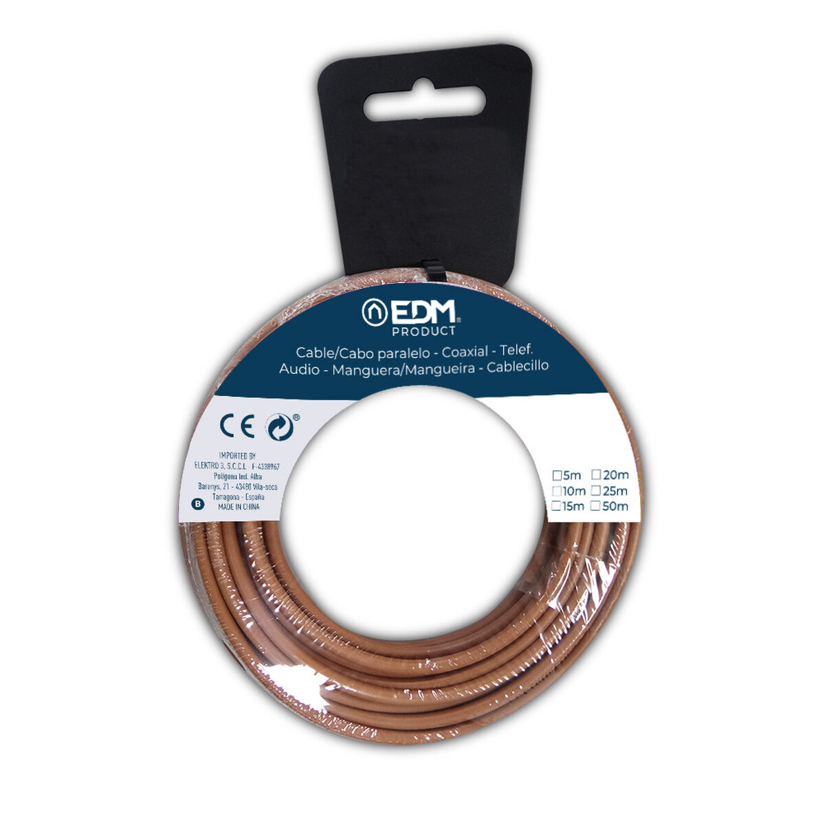 Parallel Interface Cable EDM 28602 28602 Brown 25 m Ã 6 mm