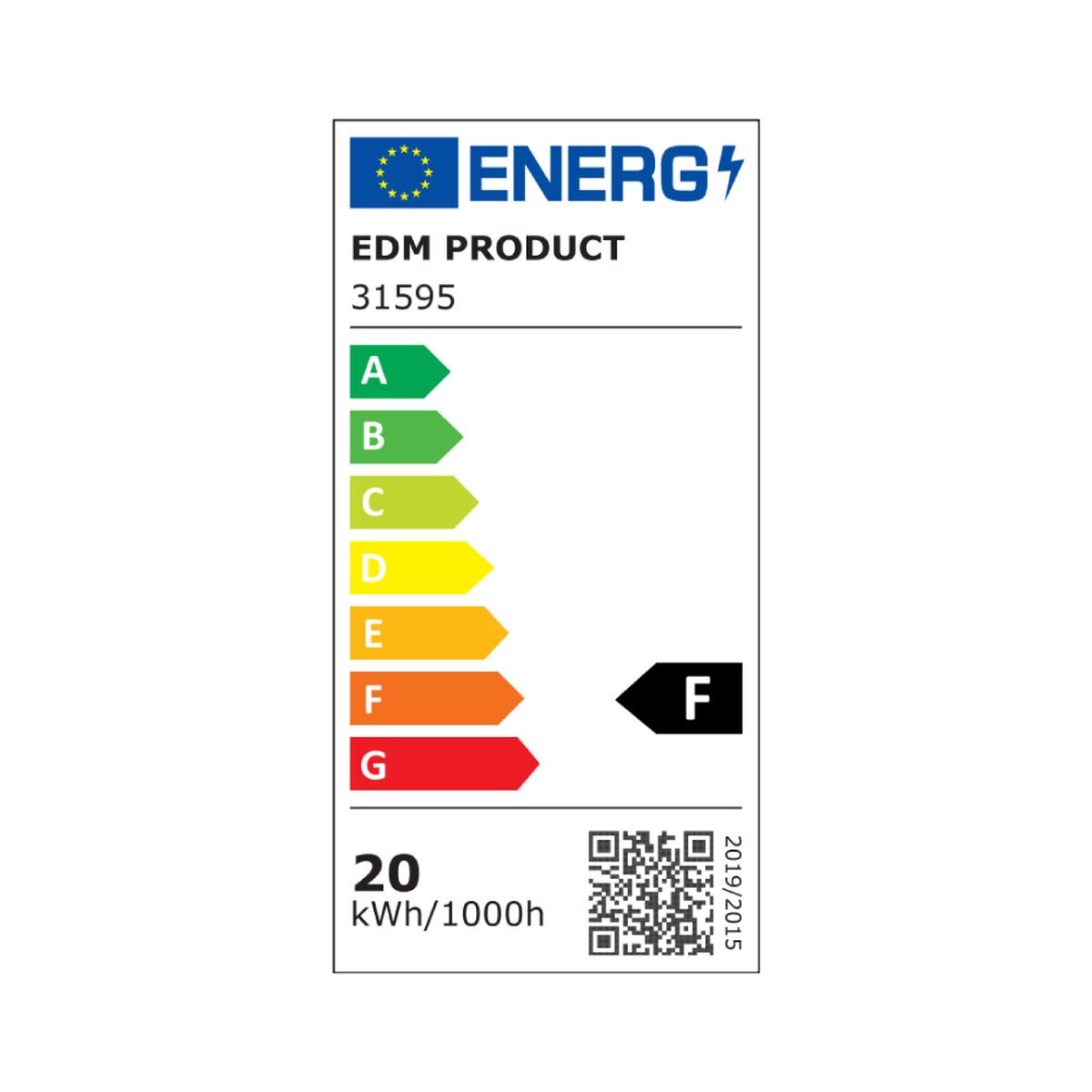 Ceiling Light EDM 31595 White Aluminium Plastic 20 W 22,5 x 22,5 x 4 cm (6400 K)