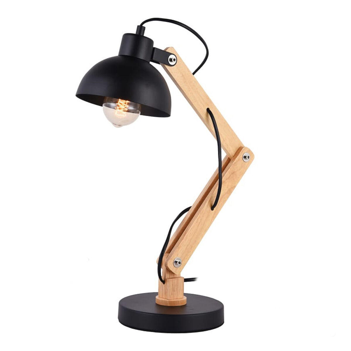 Flexo/Desk lamp EDM 32116 Black Wood Metal 60 W E27 Ã 16 x 52 cm Ã 16 x 53 cm