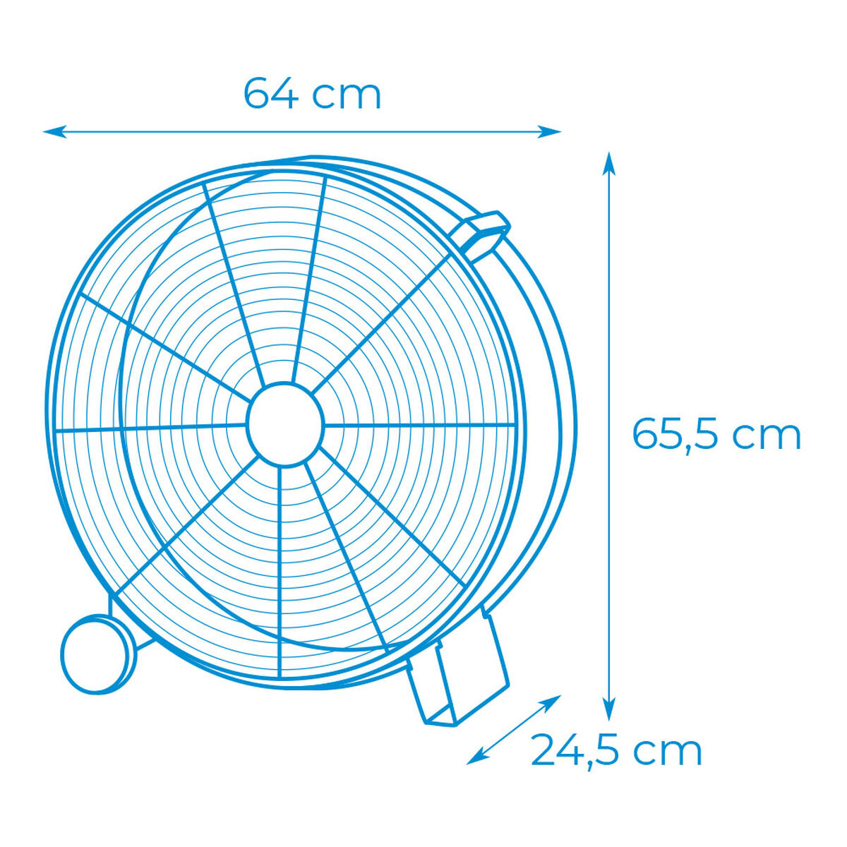 Floor Fan EDM Black 180 W  60 cm industrial