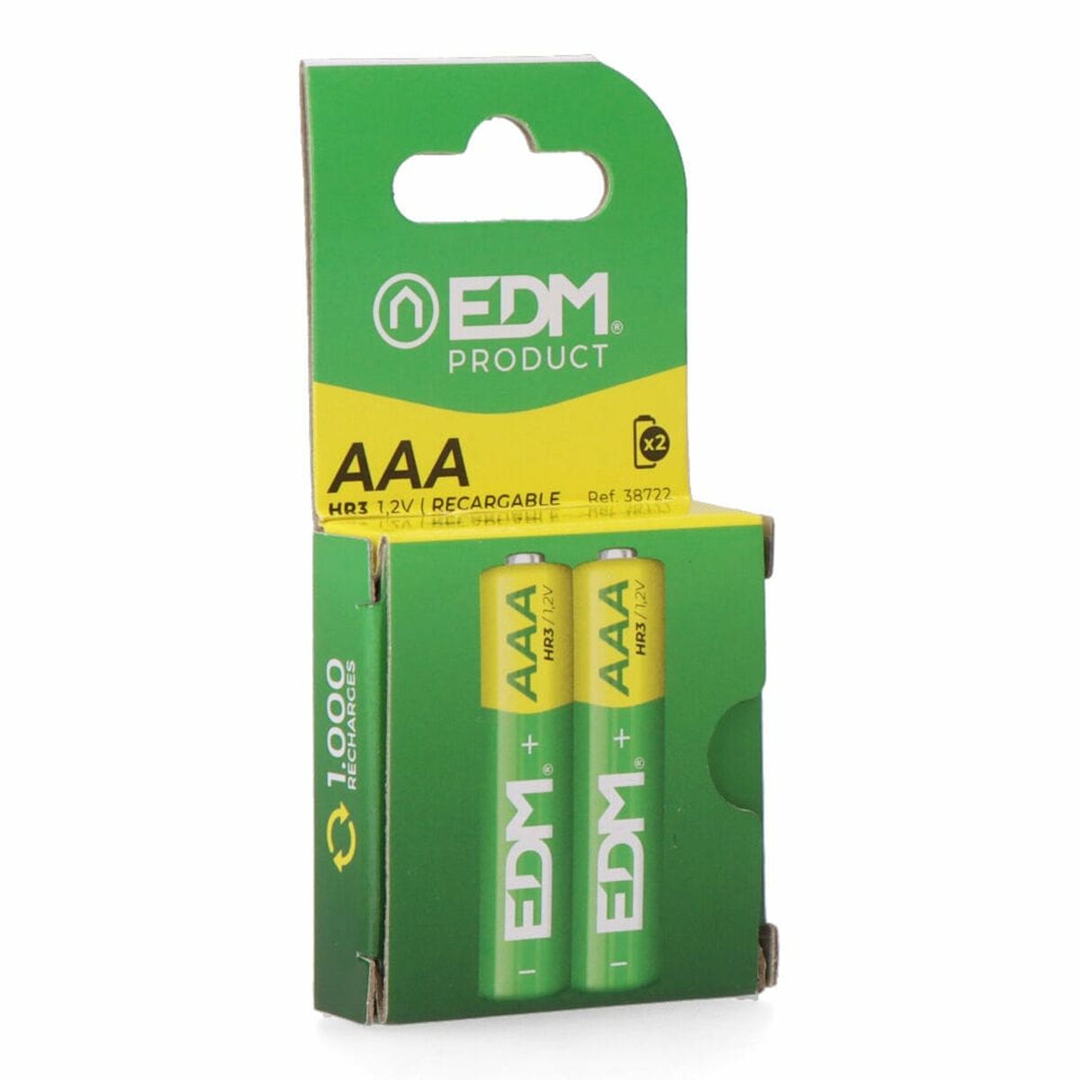Rechargeable Batteries EDM 38722 eco-series aaa – hr03 950ma 950 mAh 1,2 V AAA R03 Rechargeable Batteries (2 Units) Rechargeable Batteries EDM 38722 eco-series aaa – hr03 950ma 950 mAh 1,2 V AAA R03 Rechargeable Batteries (2 Units)
