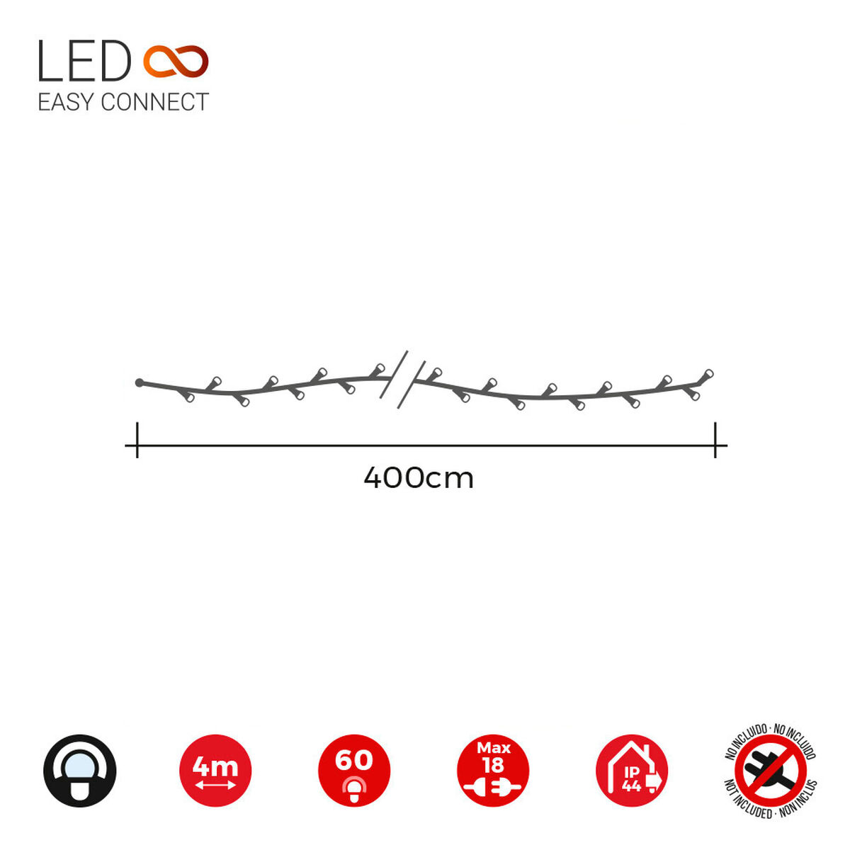 Wreath of LED Lights EDM 71250 Easy-Connect 4 m Yellow