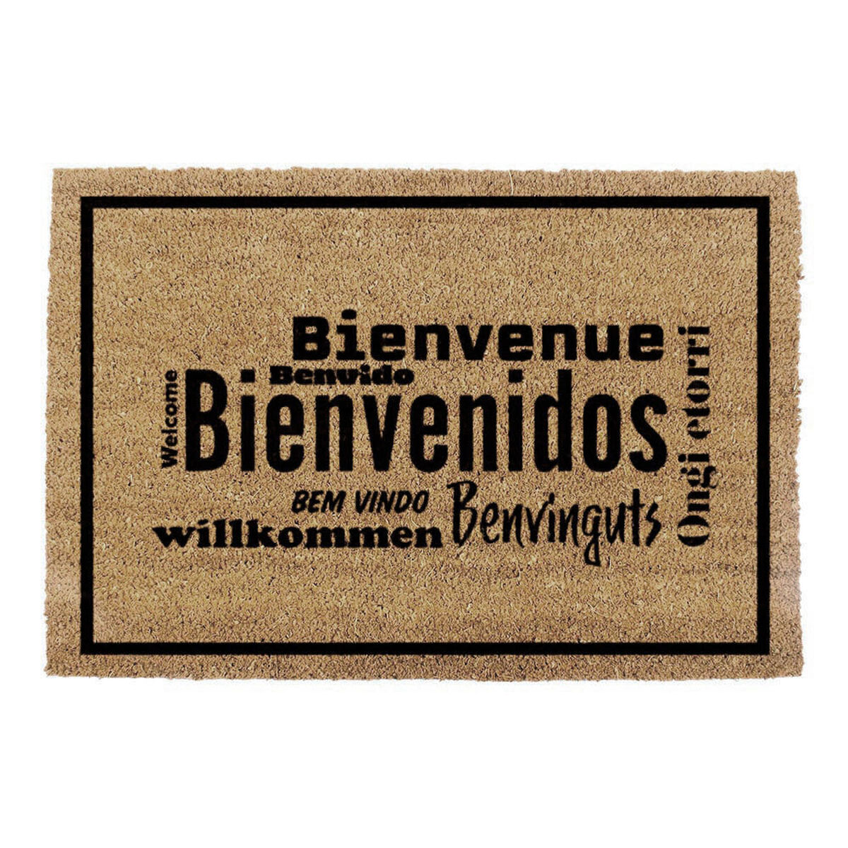 Doormat EDM 74773 Brown Black Intense Light Chestnut Brown 2/8-negro azulado 60 x 40 cm Rectangular