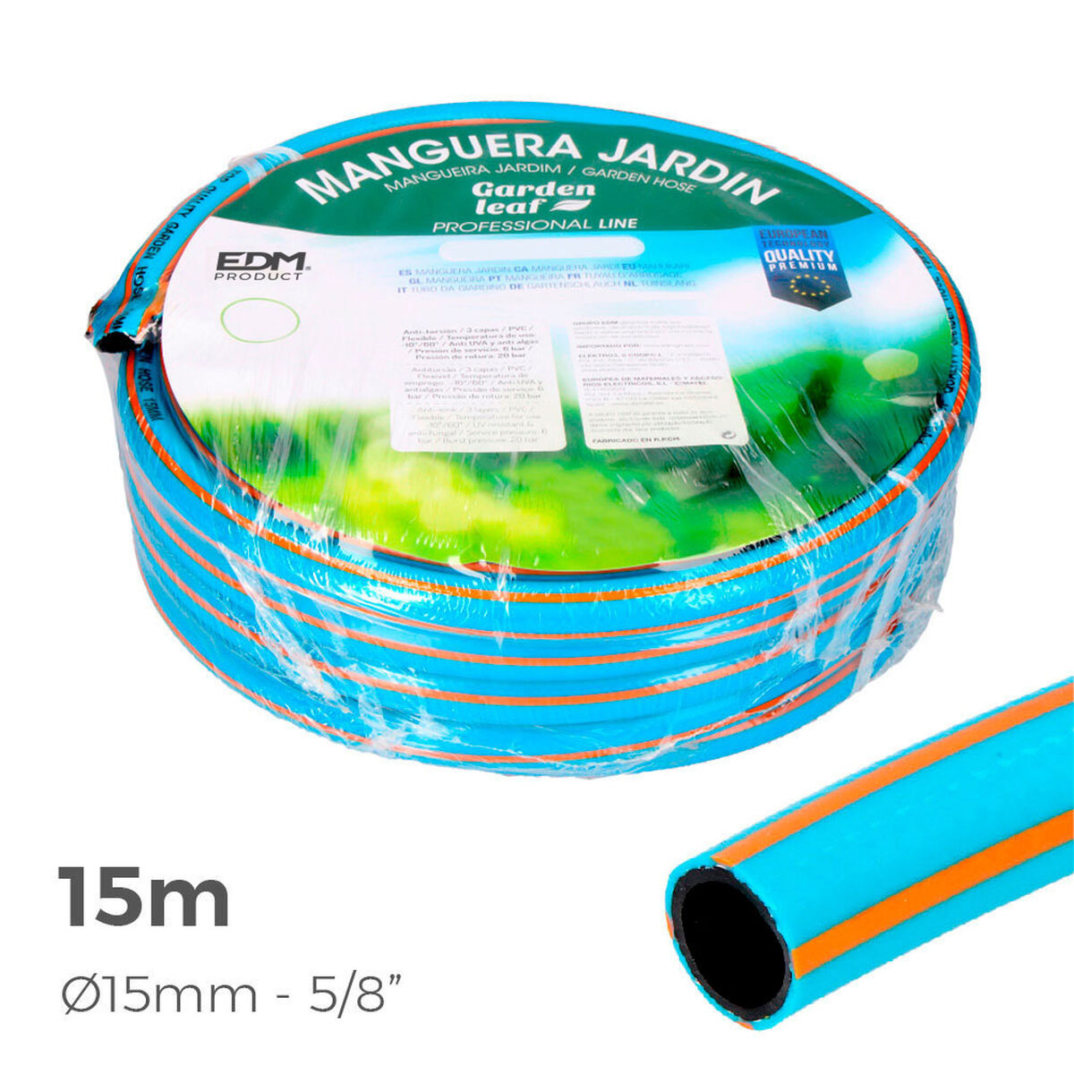 Hose EDM 74080 Profesional PVC 5/8″ Ø 20 mm (15 m)