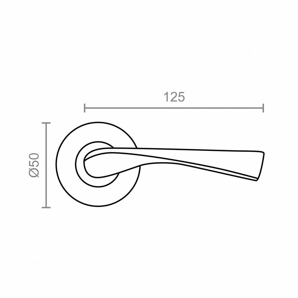 Handle with rosette EDM 85439 707 Aluminium Ø 50 mm