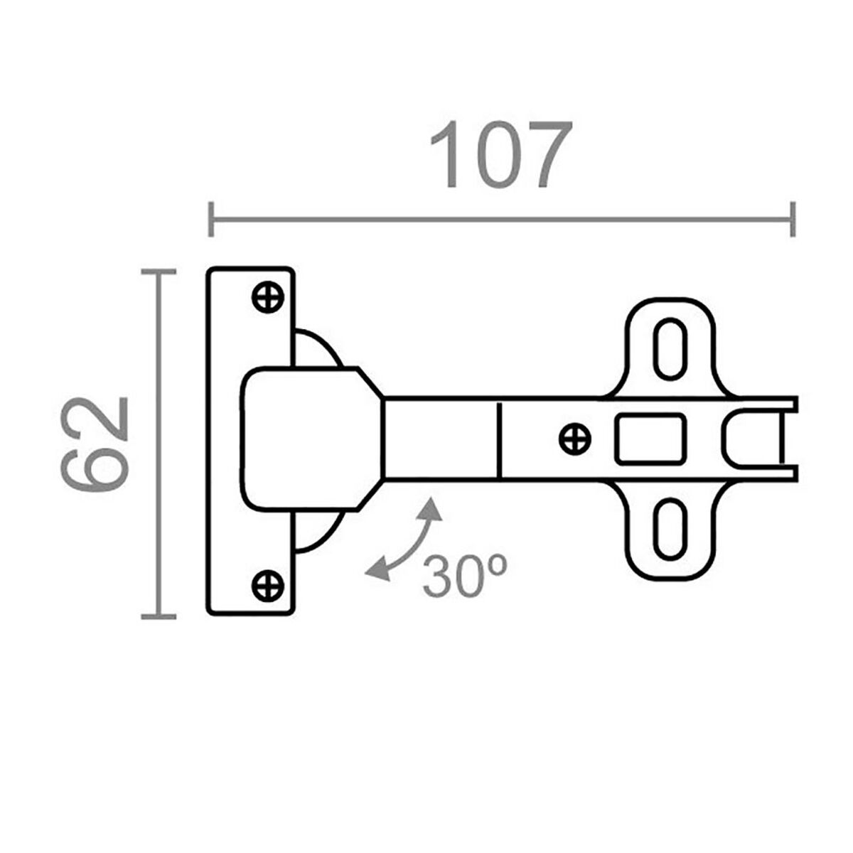 Hinge EDM 85654 BC08 Steel 30º 35 mm
