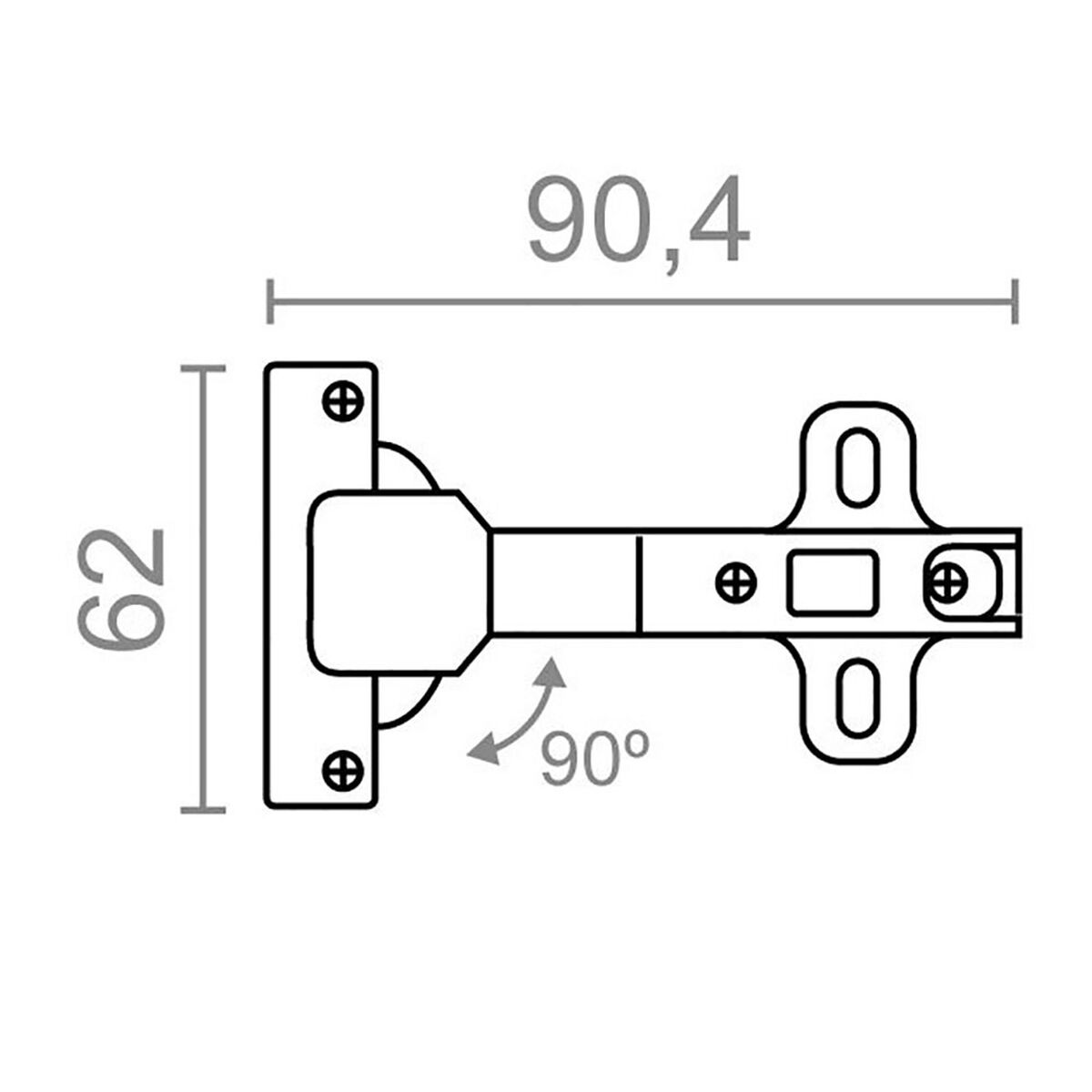 Hinge EDM 85657 BC13 Steel Corner-cupboard 90Âº Piston