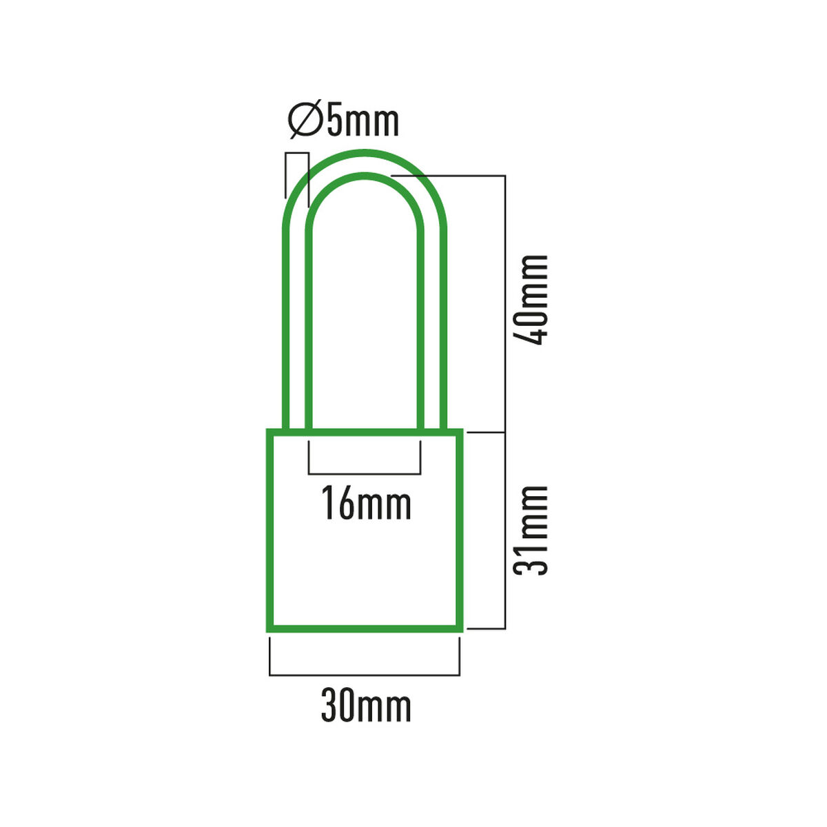 Key padlock EDM 85228 Brass