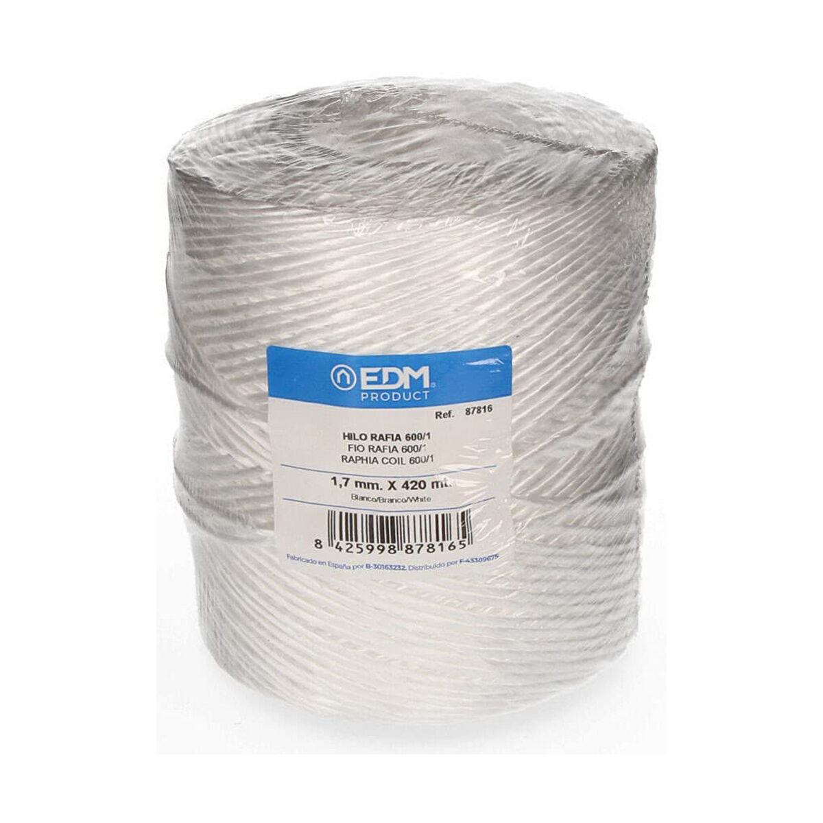 Cotton reel EDM White Raffia polypropylene Cotton reel EDM White Raffia polypropylene