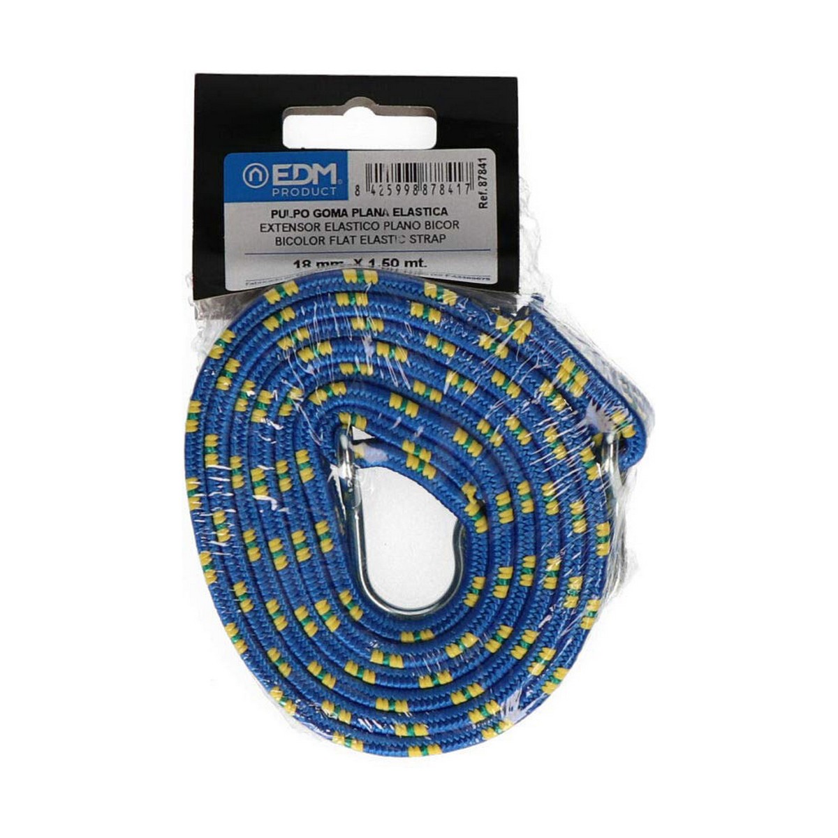 Bungee cord EDM 87841 Bicoloured 1,5 m Flat Bungee cord EDM 87841 Bicoloured 1,5 m Flat