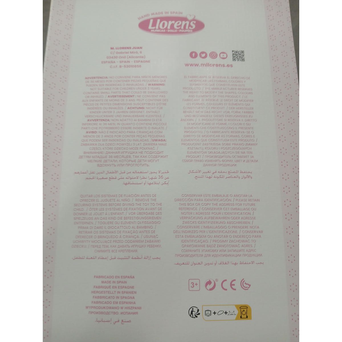 Baby Doll Llorens Mimi Pink 40 cm Carrycot