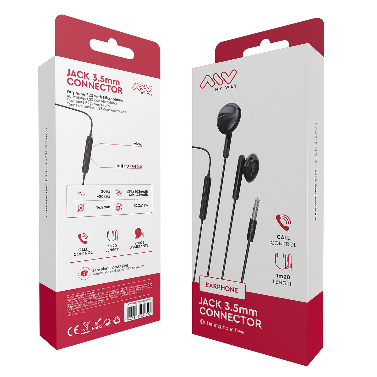 Headphones with Microphone Myway Black