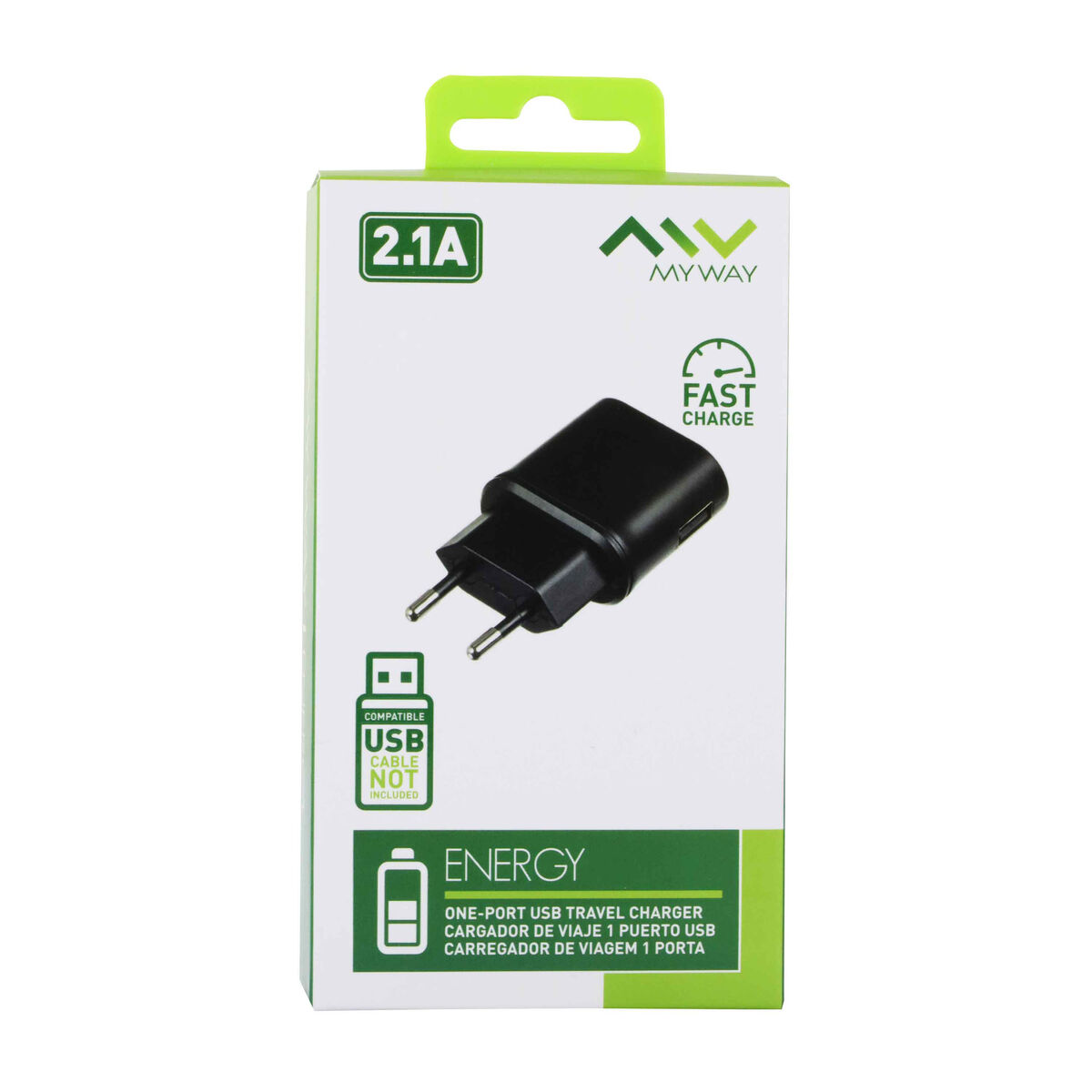 Wall Charger Myway Black 10 W