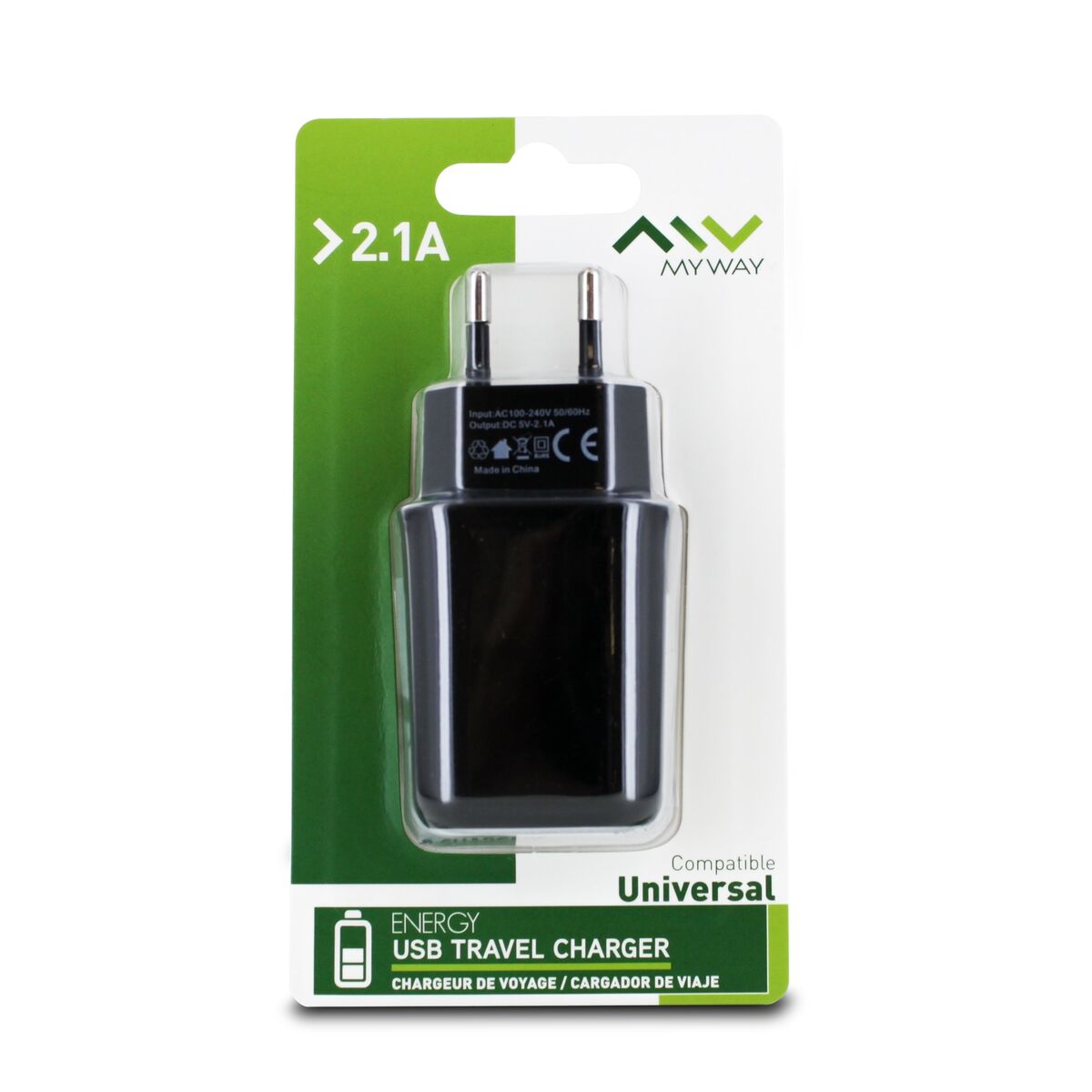 Wall Charger Myway Black 10 W
