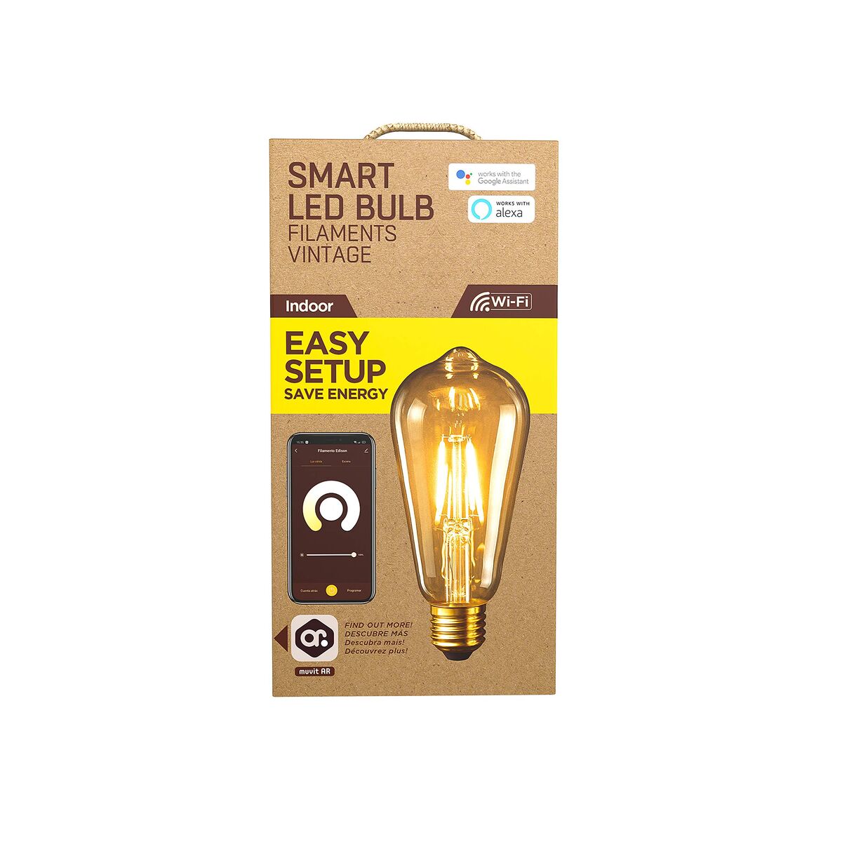 Smart Light bulb Muvit iO 5 W E27 1800 K 2700 K 480 Lm Wi-Fi