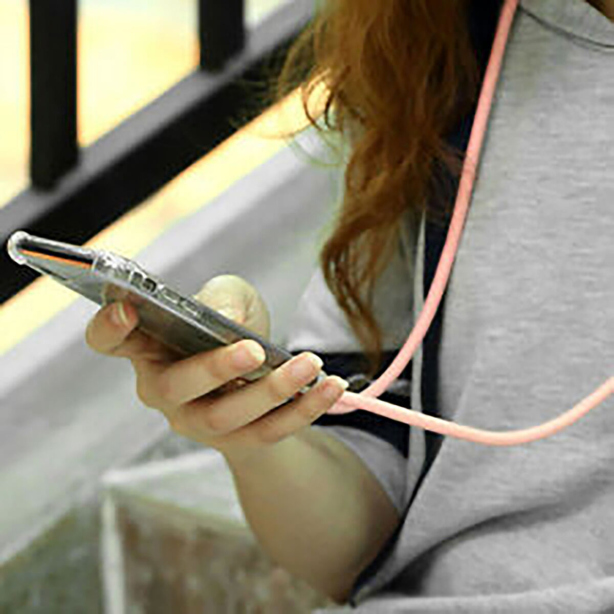 Mobile Phone Lanyard Muvit for Change Pink