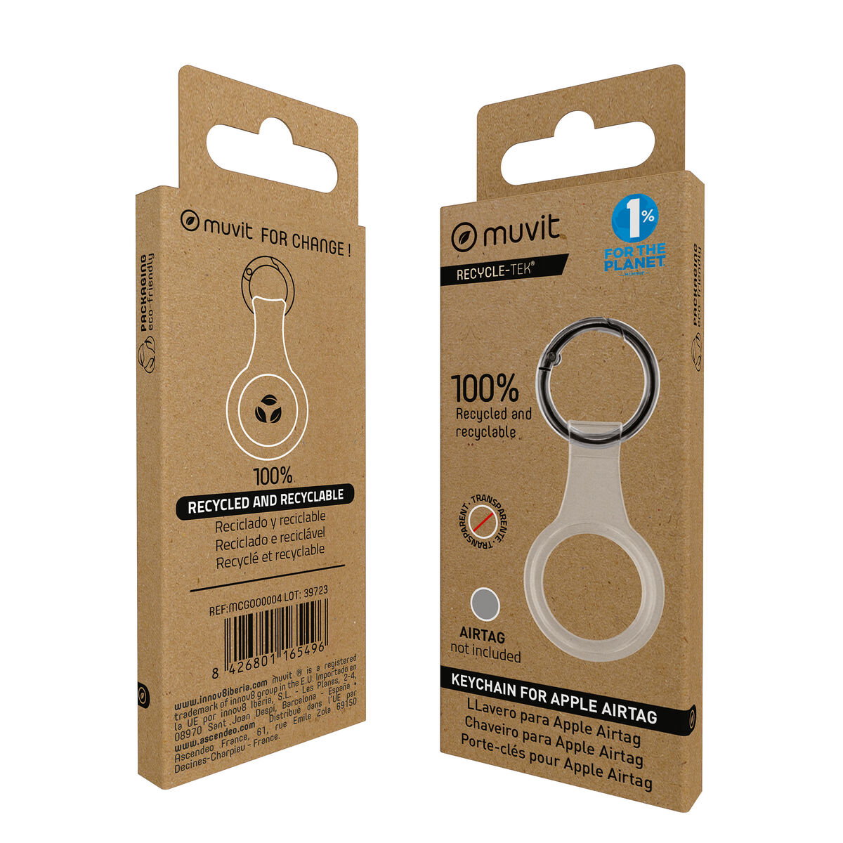 Keychain Muvit for Change Black Case AirTag