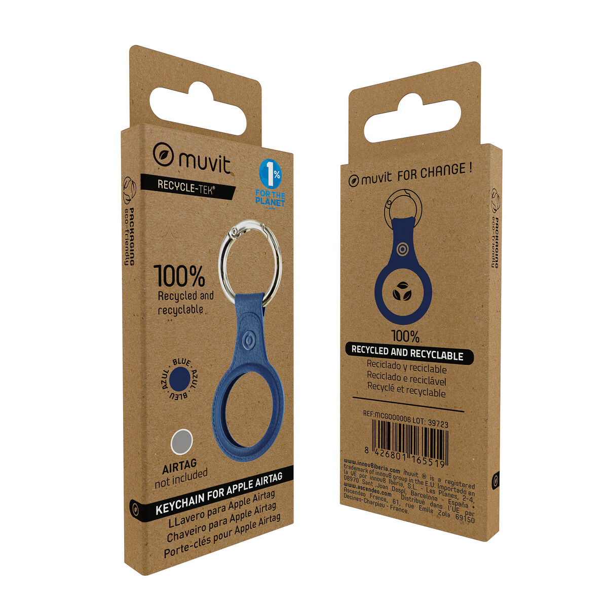 Keychain Muvit for Change Blue Case AirTag