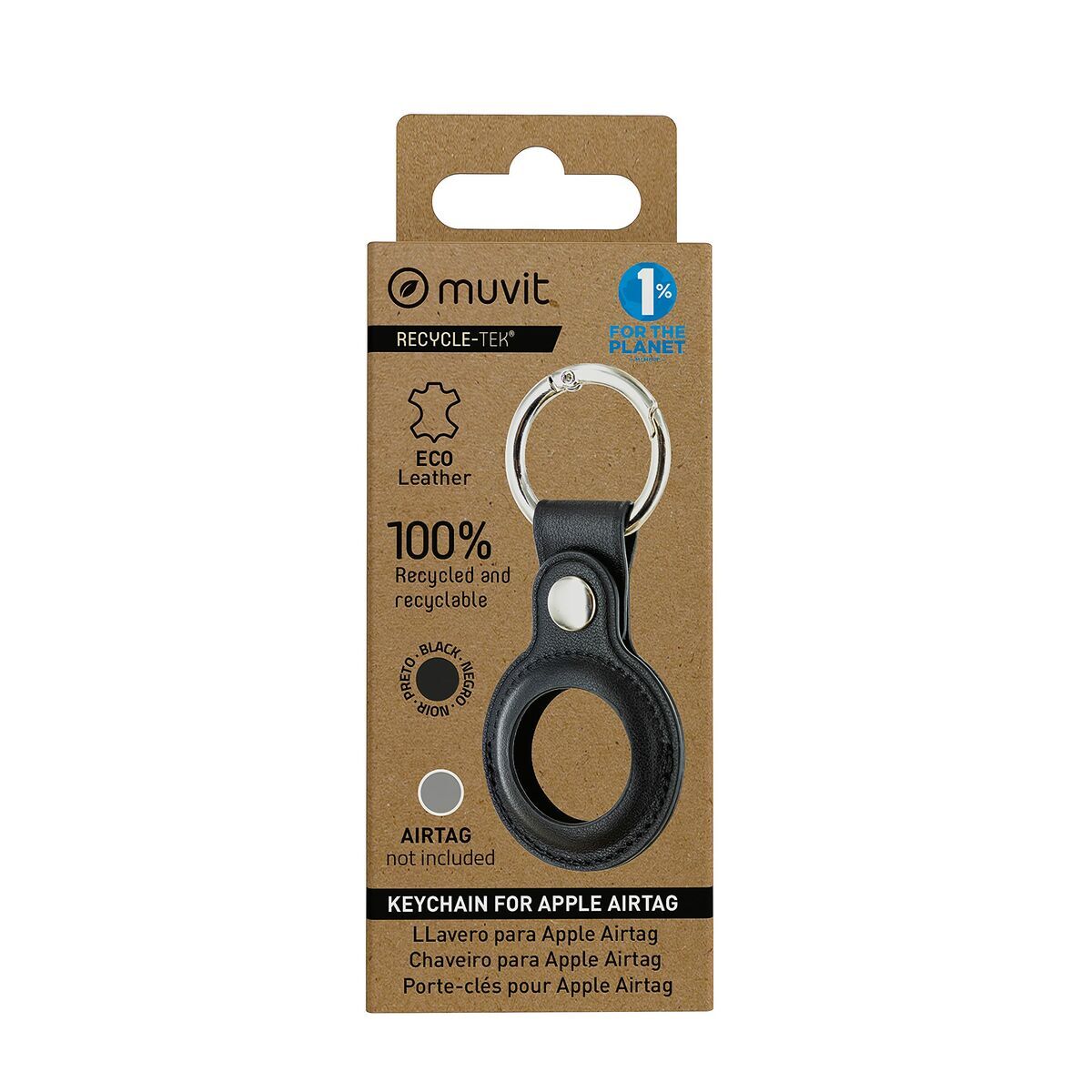 Keychain Muvit Black AirTag Case