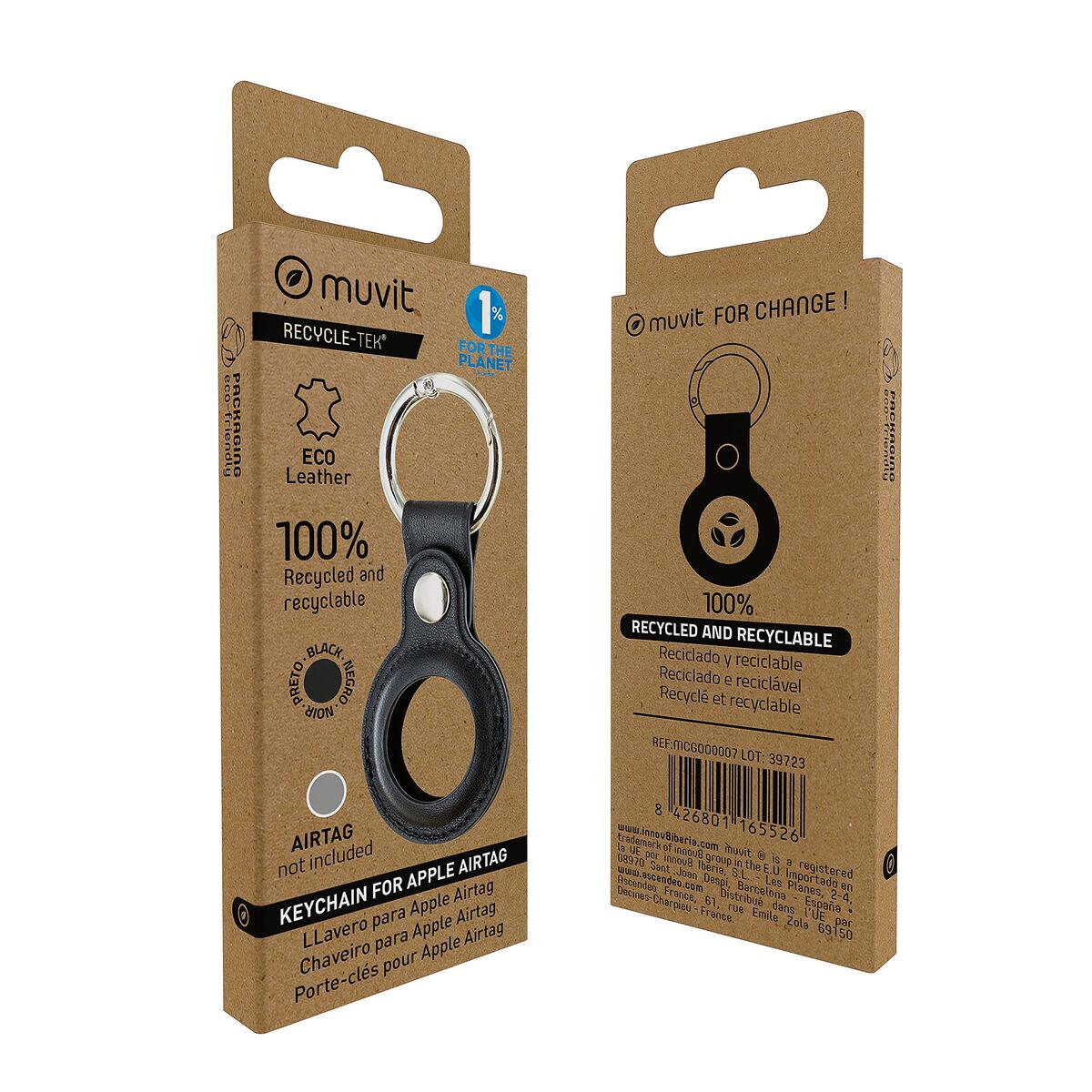 Keychain Muvit Black AirTag Case
