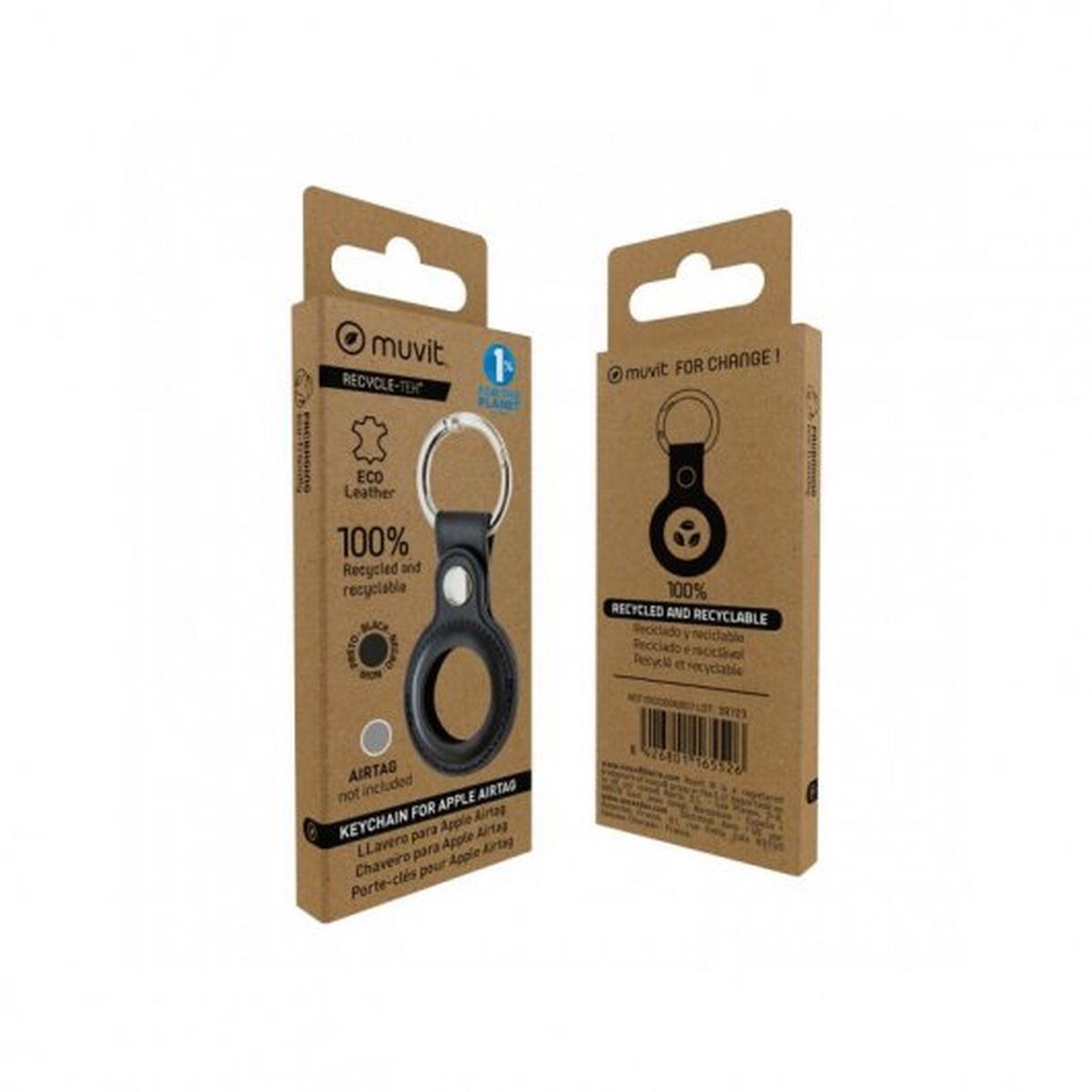 Keychain Muvit Black AirTag Case