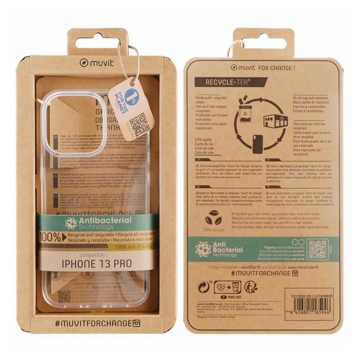 Mobile cover Muvit iPhone 13 Pro Transparent iPhone 13 Pro