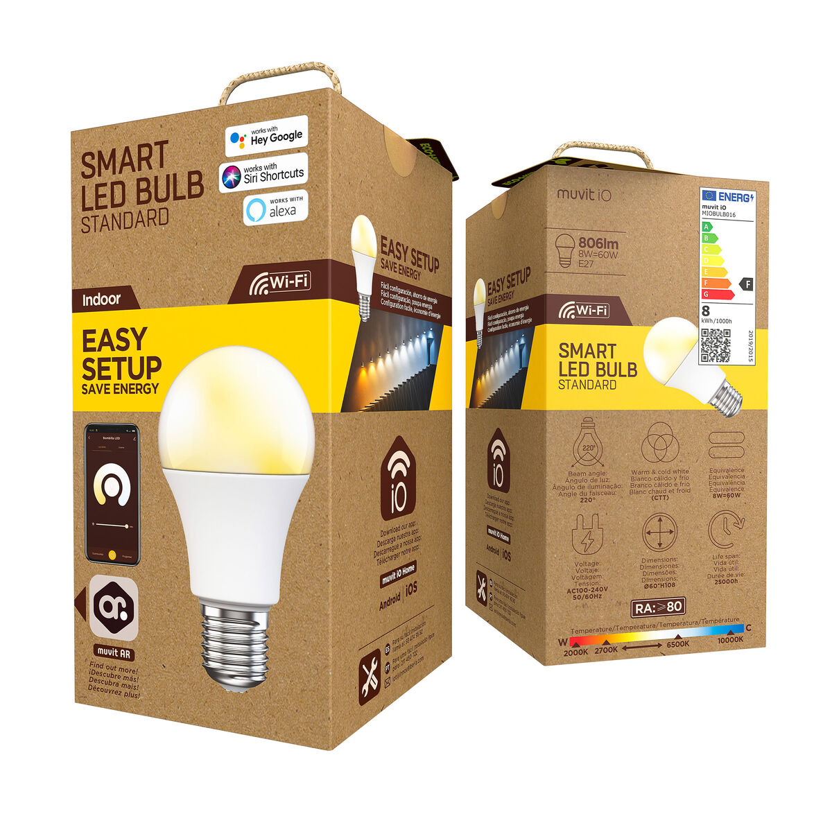 Smart Light bulb muvit iO iO E27 2700 K 6500 K 800 lm