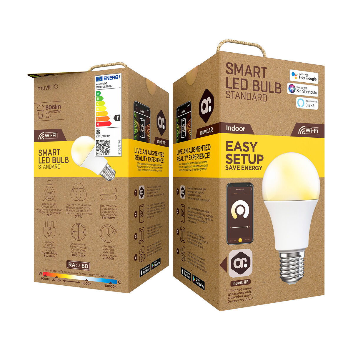 Smart Light bulb muvit iO iO E27 2700 K 6500 K 800 lm