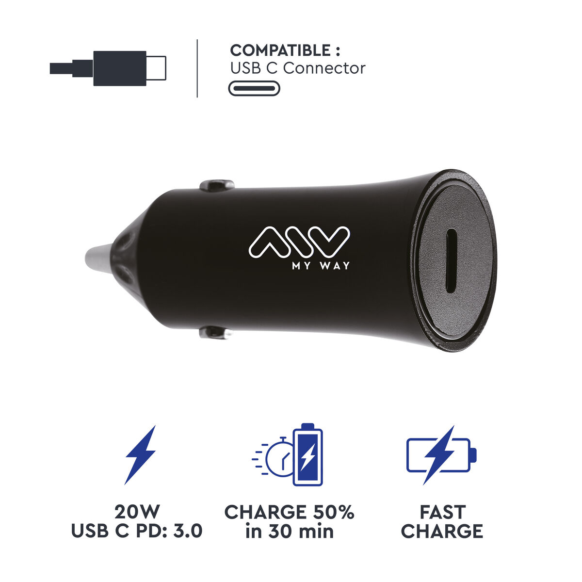 Car Charger Myway Black 20 W