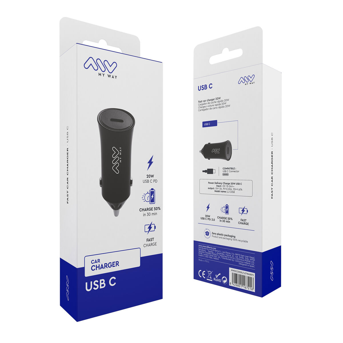 Car Charger Myway Black 20 W