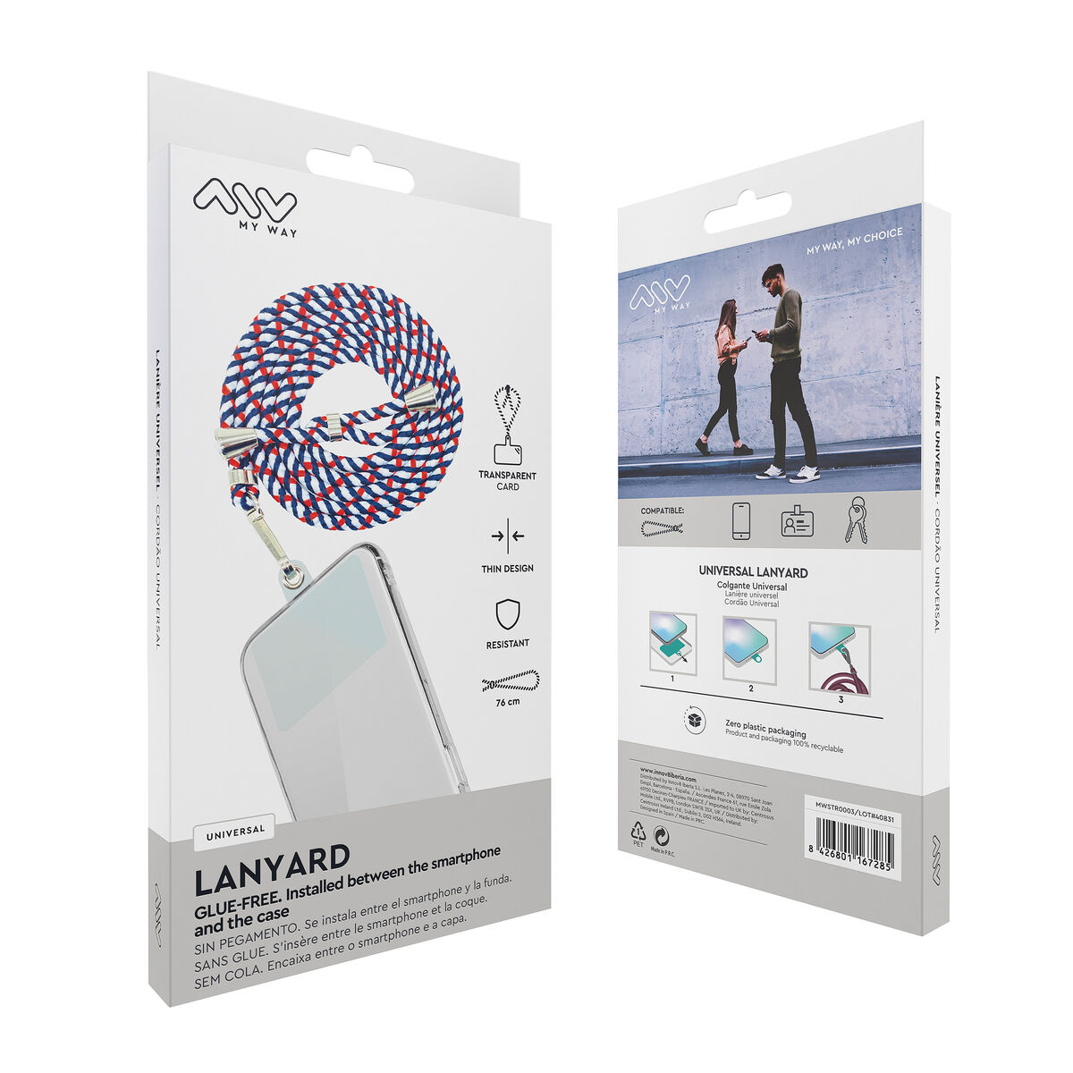 Mobile Phone Lanyard Myway Blue Red