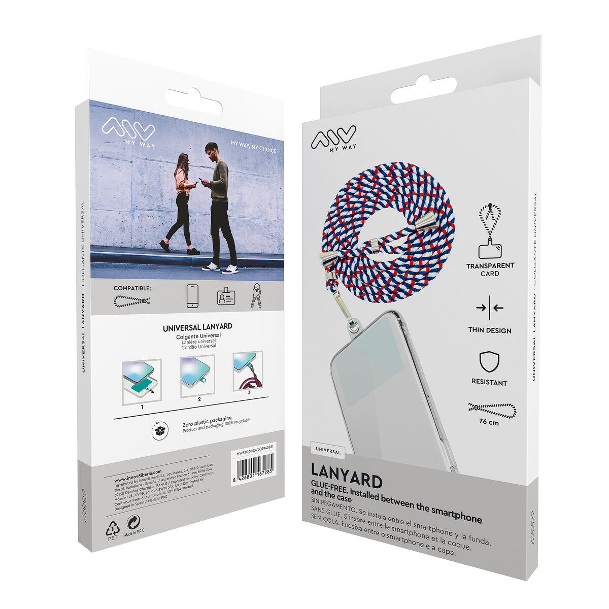 Mobile Phone Lanyard Myway Blue Red