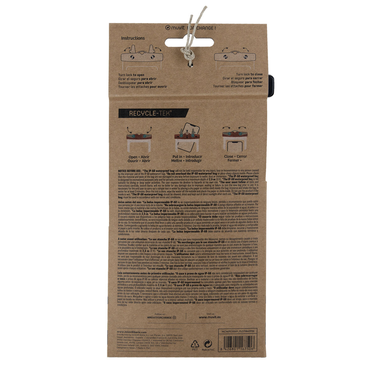 Waterproof case Muvit for Change Black Universal 6,5″ (6,5″)