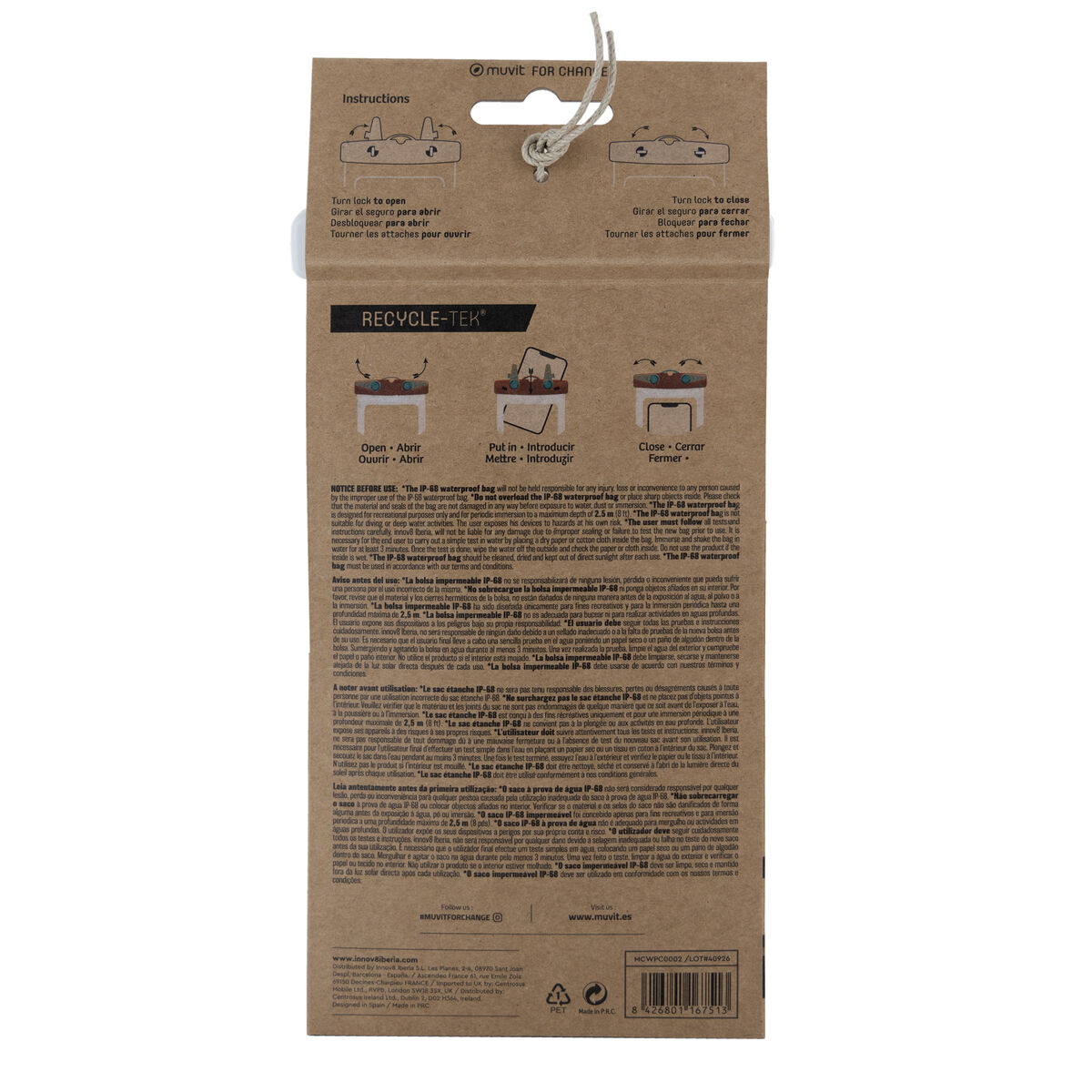 Waterproof case Muvit for Change White Universal 6,5″ (6,5″)